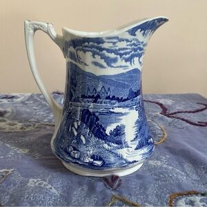 Vintage (1950s) Alfred Meakin ‘Tintern’ Blue & White Transferware Pitcher